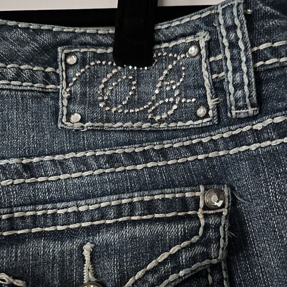 Y2K Women's Size 12 Embellished Bootcut Denim Jeans Western Glam Cowgirl Chic - Picture 3 of 3